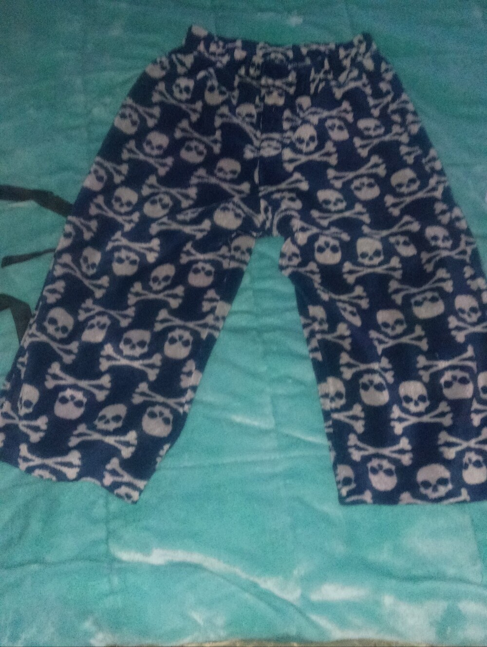 Kids Cherokee Navy Blue Skull Print Pajama Pants